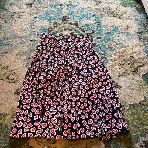 Shabby Chic J. Crew heart pattern midi dress - Picture 6 of 8